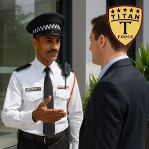 Titan Force security guard delivering professional client service and certified security solutions in Malaysia