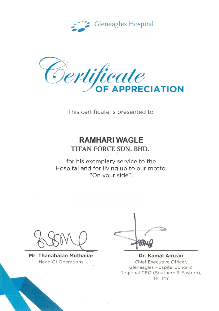 Gleneagles Appraisal for Security guard Company